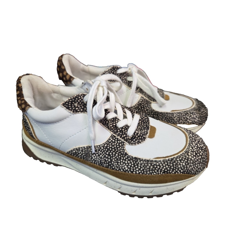 Madewell Shoes Women's 8.5M White Cheetah Animal Print Sneakers Low Leather
